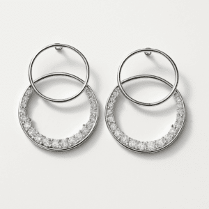 Double Circle Zircon Dazzle Earring