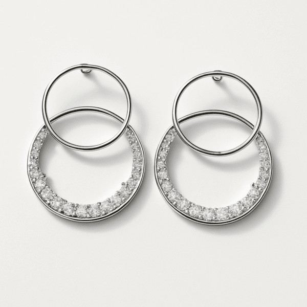 Double Circle Zircon Dazzle Earring