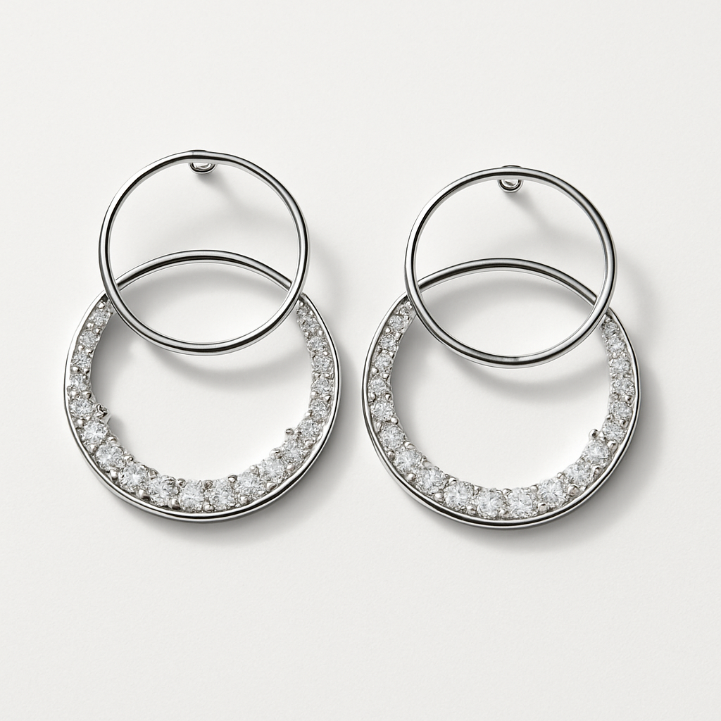 Double Circle Zircon Dazzle Earring