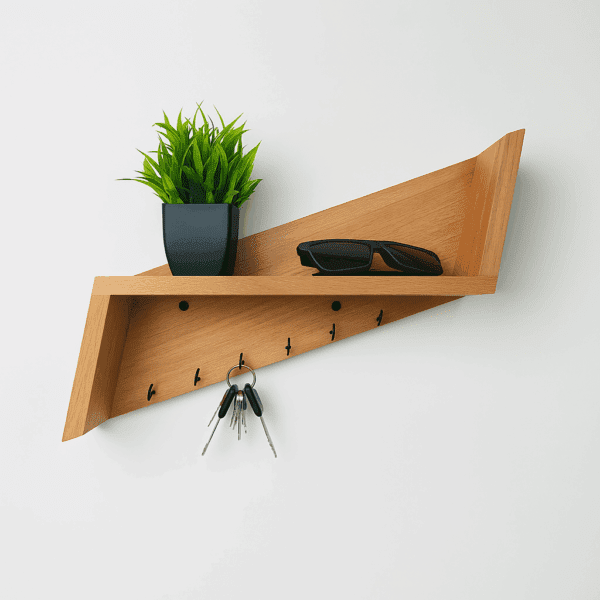 Wooden Wall Key Shelf - Image 2
