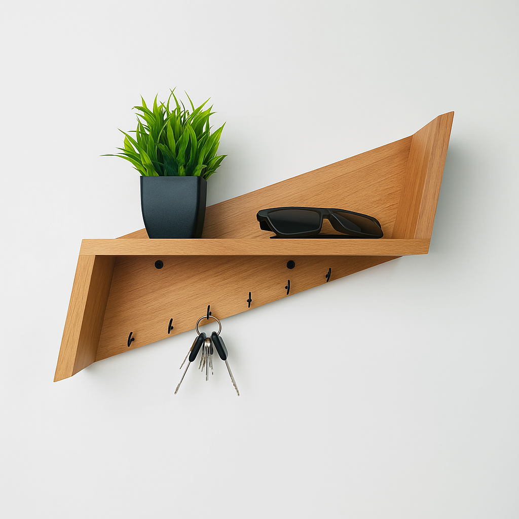 Wooden Wall Key Shelf - Image 2