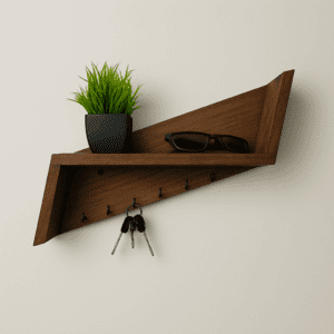 Wooden Wall Key Shelf