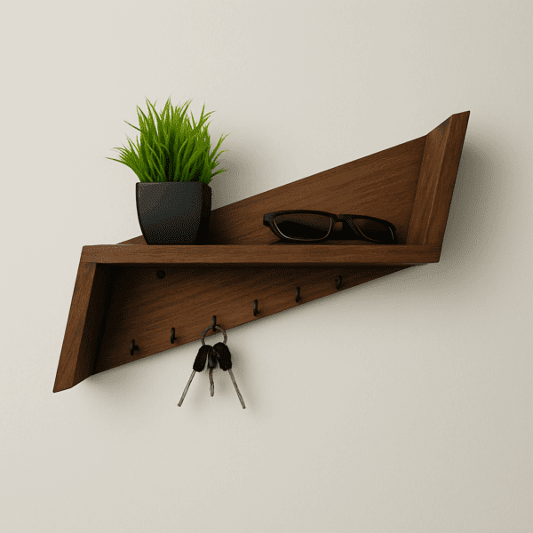 Wooden Wall Key Shelf