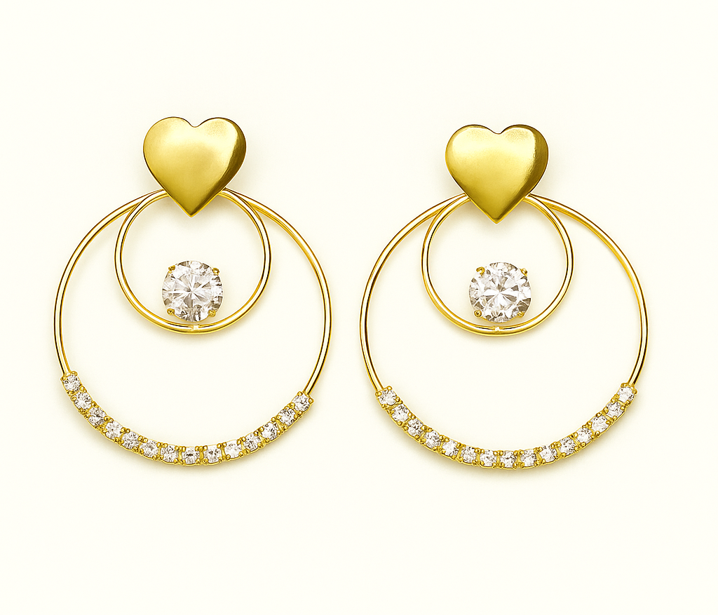 Heartbud zircon Earring