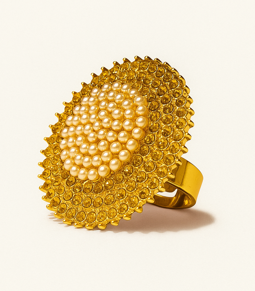 Royal Bloom Pearl Statement Ring
